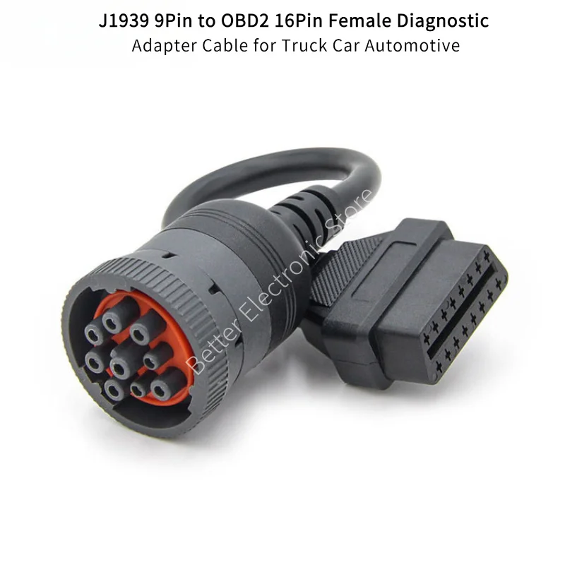 

J1939 9-контактный разъем OBD2 16-контактный женский диагностический кабель-адаптер для грузовиков и автомобилей