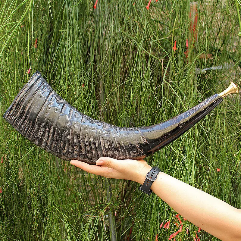 Professional Ox Horn Traditional Performance Blowing Horns Adult Beginners Practice Music Instrument Ethnic Handmade  Large Horn