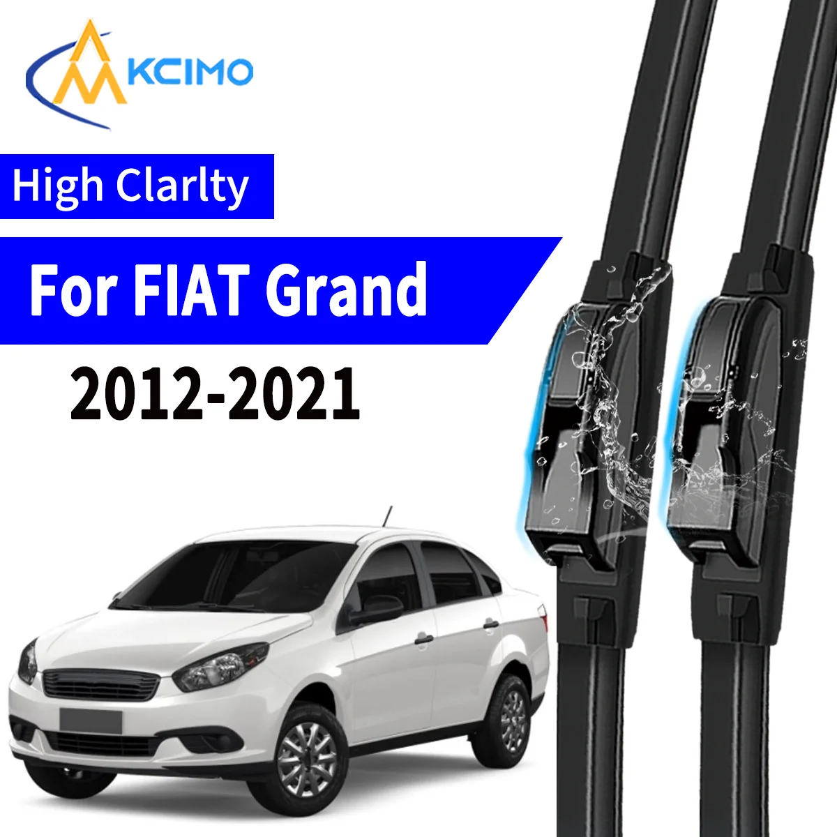 

2pcs Car Wiper For FIAT Grand siena saloon 2012-2021 Front Windscreen Wiper Blade Silent Soft Rubber
