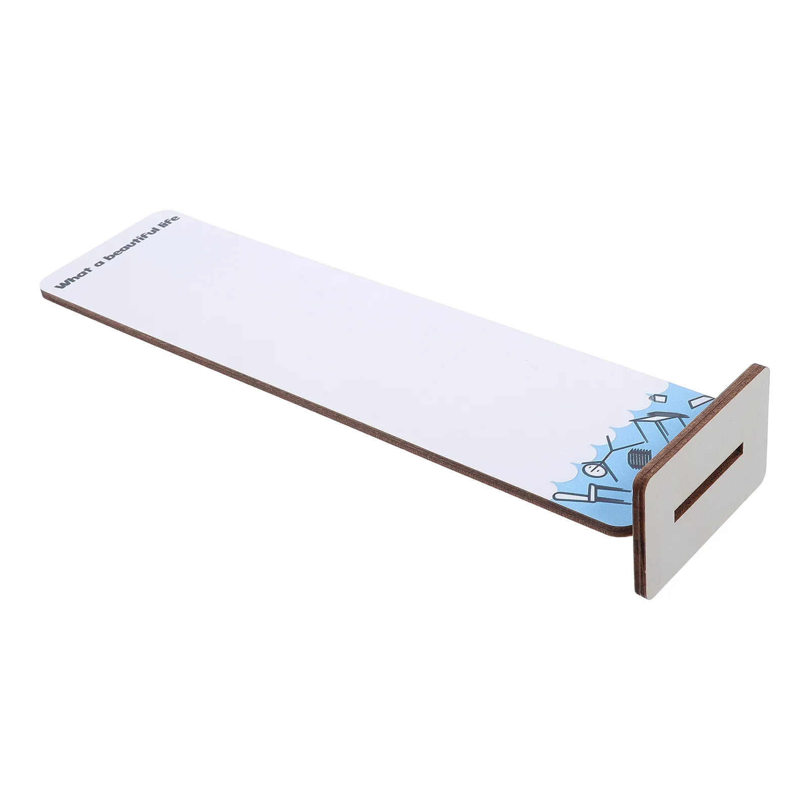 Monitor Memo Board Wooden Base Office Desk Portable Holder Inspirational Quote Message Desktop Organizer