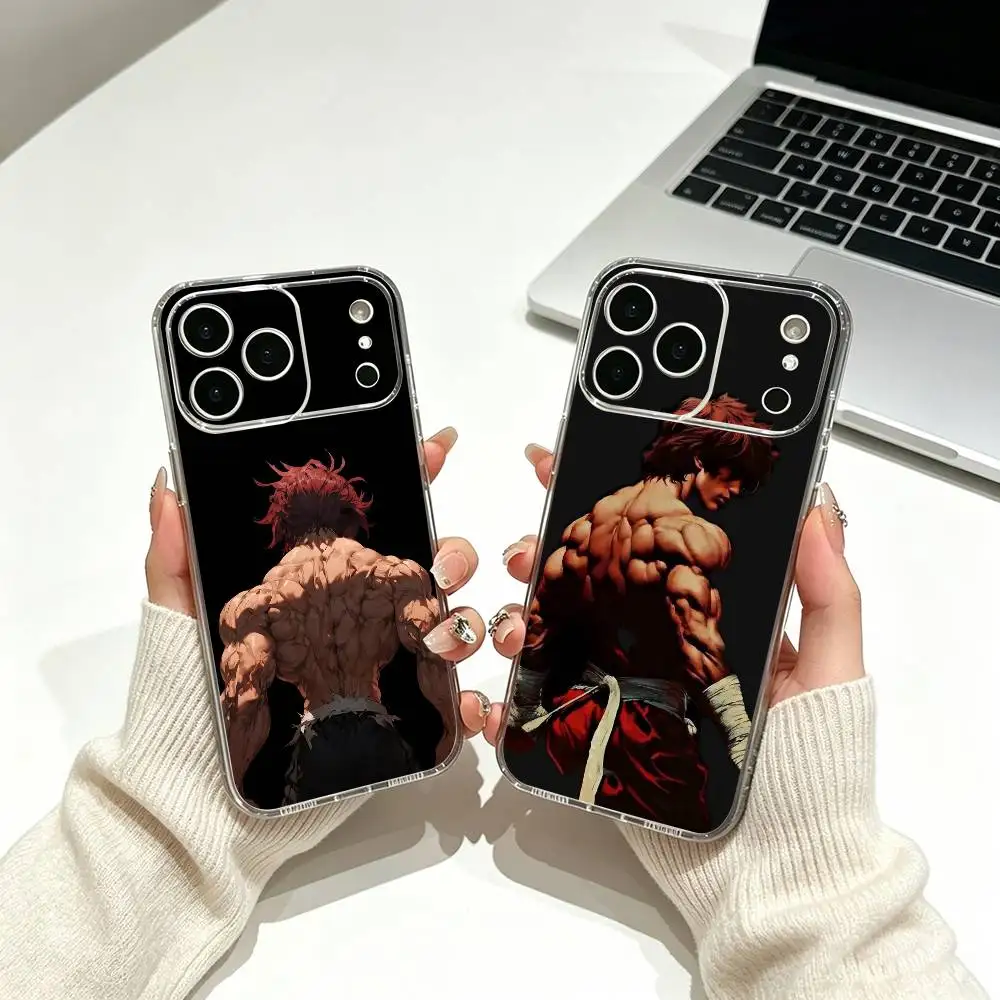 Coque de téléphone transparente Persistent Baki Hanma Grappler -r pour iPhone 17, 16, 15, 14, 13, 12, 11, Pro Max, 16/15/14 Plus