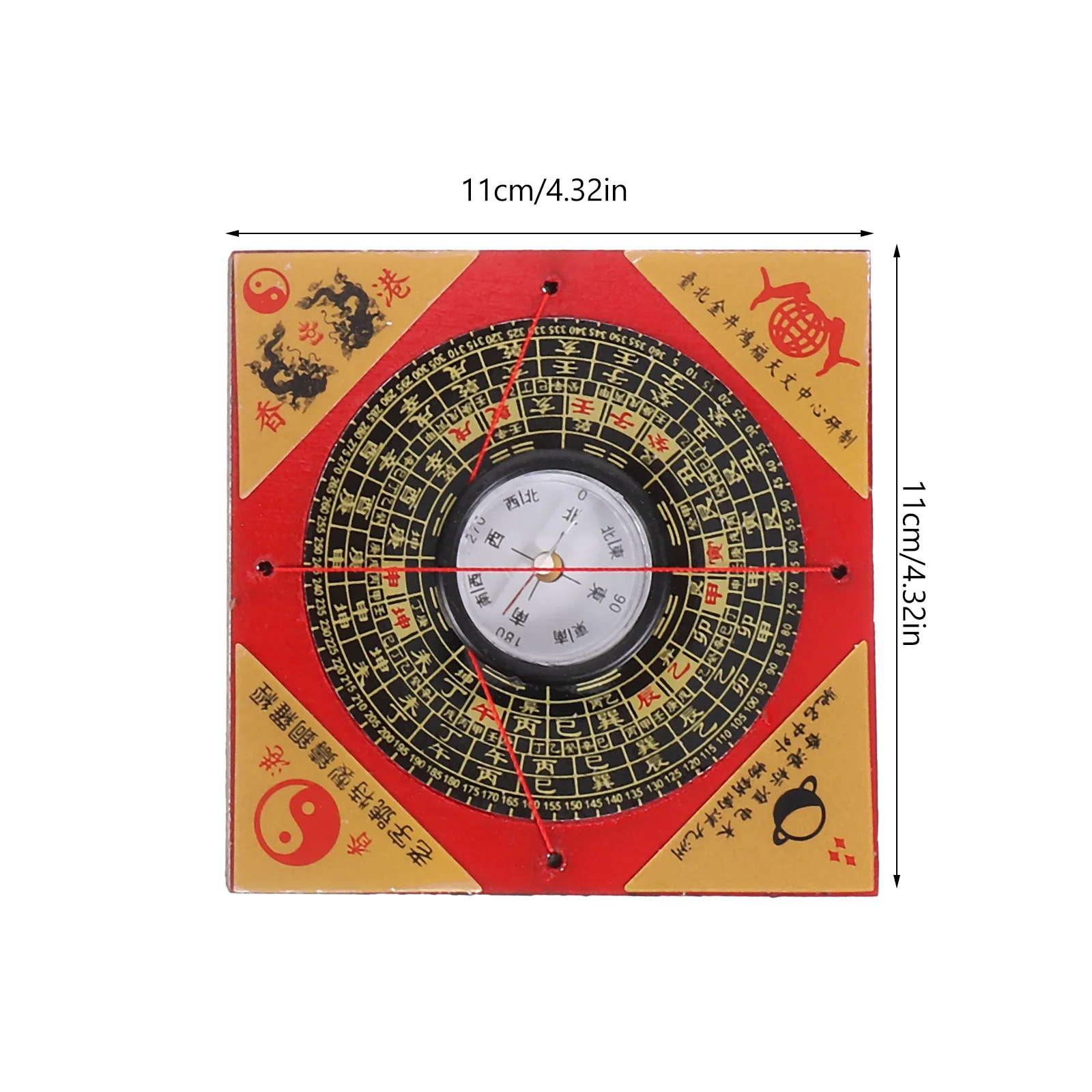Feng Shui Round Wooden Compass Chinese Luo Pan Traditional Fengshui Geomancer Measuring Instrument Craft Decor