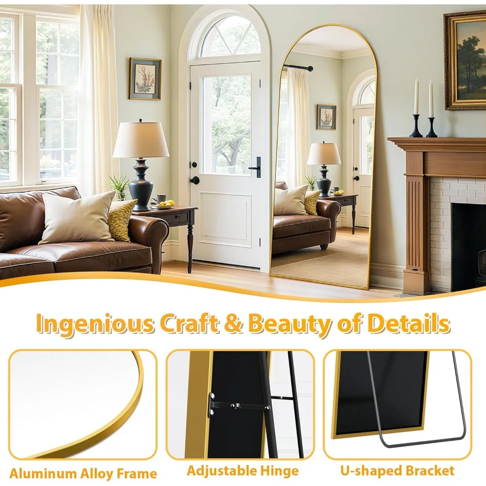 Espelho de chão grande, espelho de corpo autônomo de comprimento total 65 x 22 com opção de suspensão