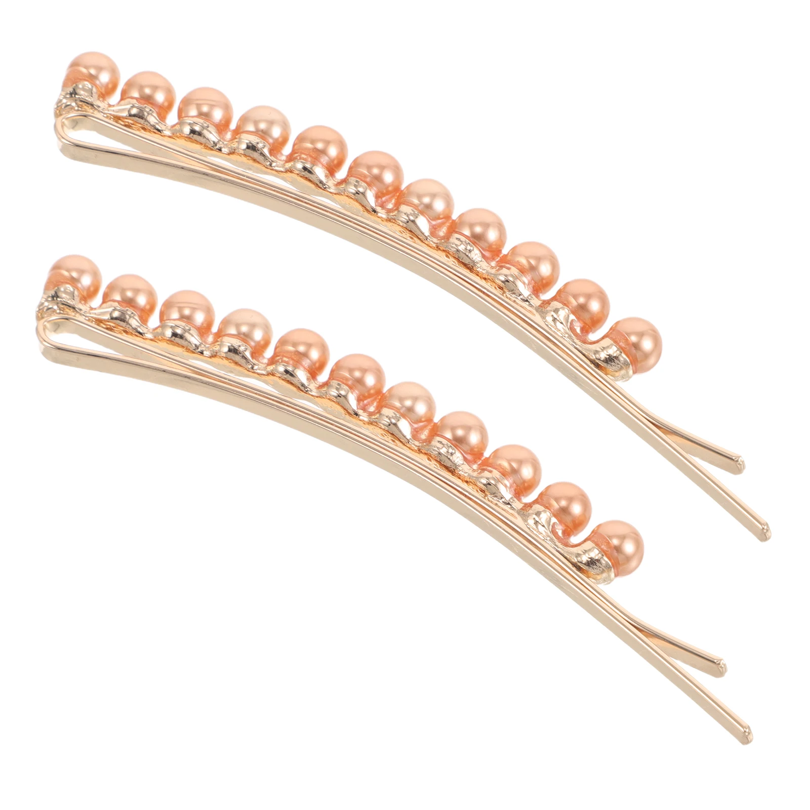 

2 Pcs Hair Accessories French Style Barrettes Simulation Pearls Durable Alloy Versatile Design Suitable Occasions Wedding Party