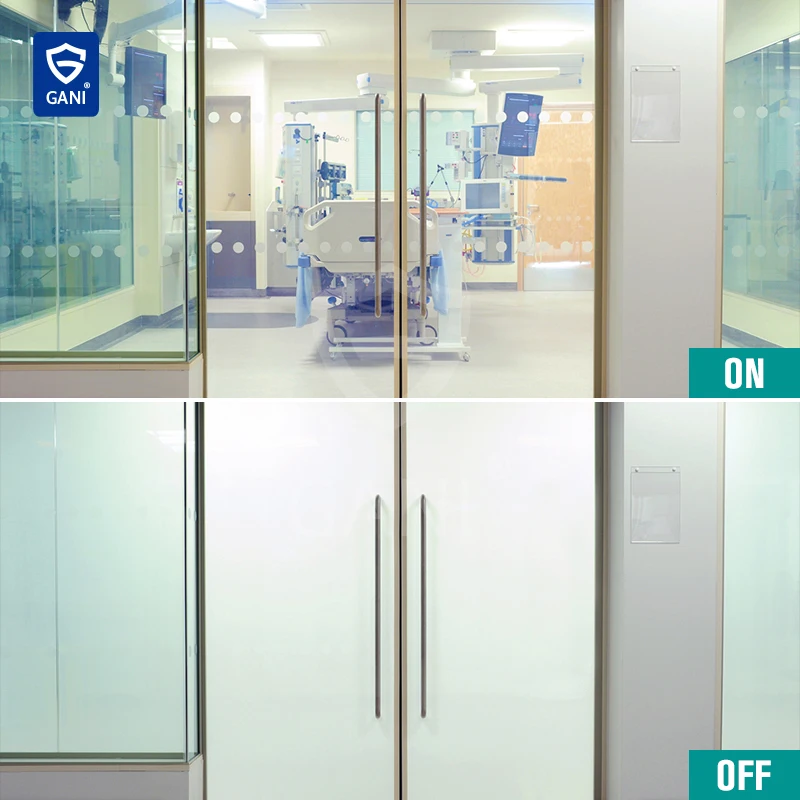 Magic Switchable Frosted Black Self Adhesive Smart PDLC Glass Privacy Decorative Film in Roll Custom Size with Remote