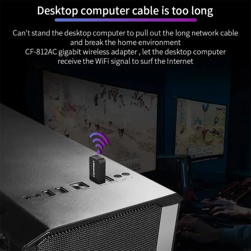 N84B USB Adaper 1300M Fast Data Transfer 2.4+5 ГГц карта WiFi CF-812AC для настольного ПК