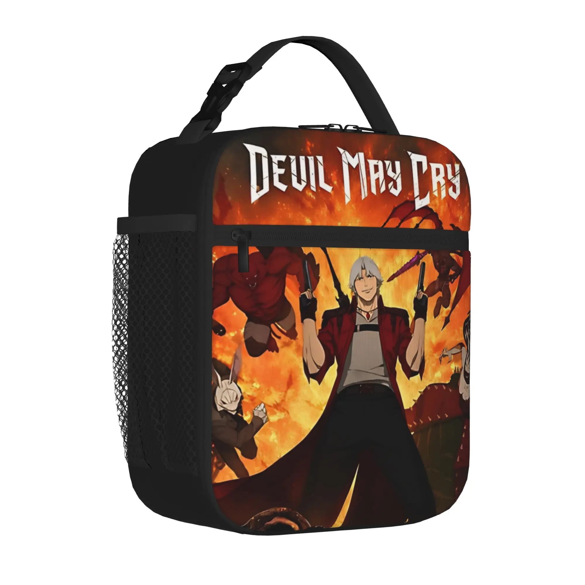 1 Piece Zipper Closure gothic  Storage Bag Pocket D-Devil May Cry School Lunch Food Box Reusable For Lunch Food Bag