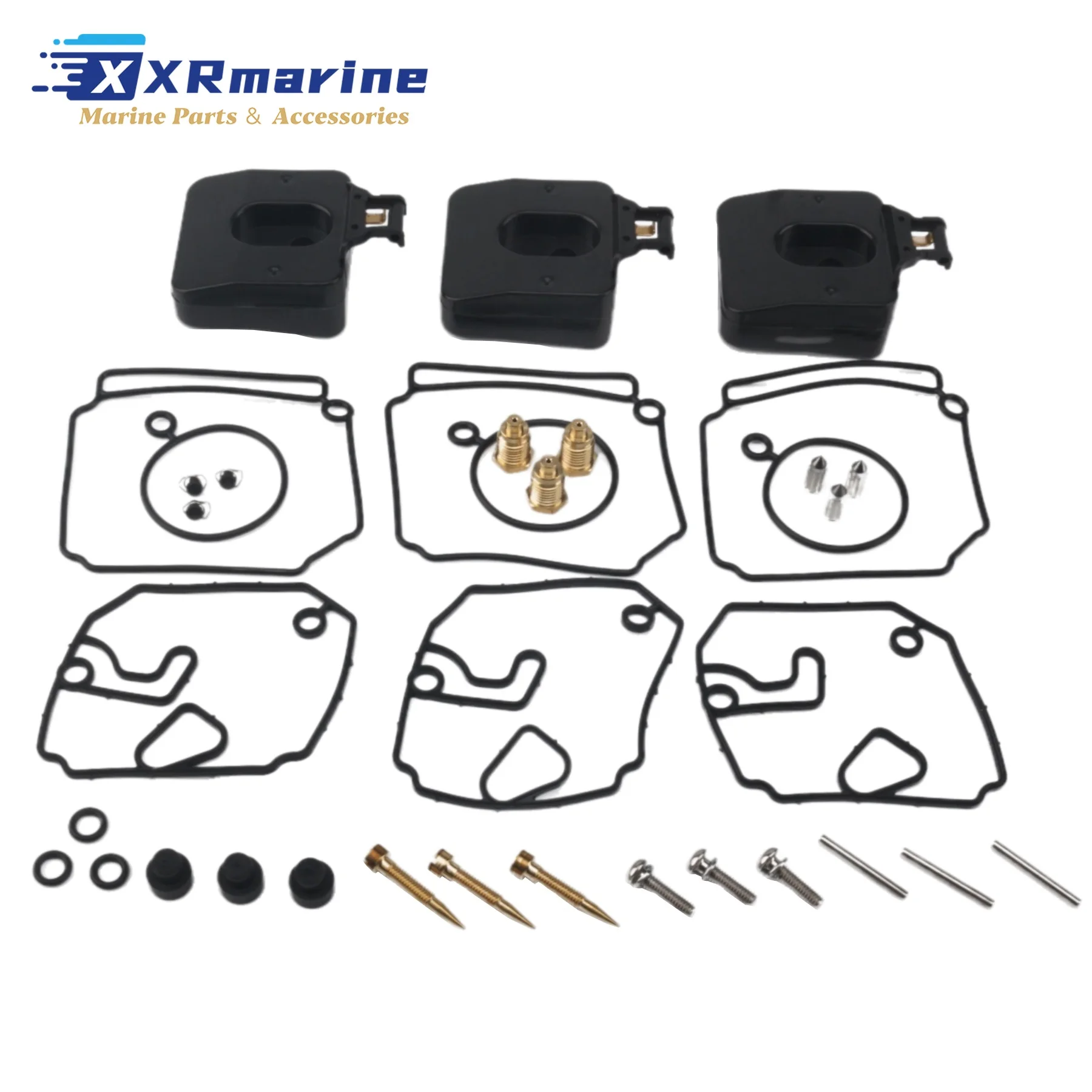 3 Sets Carburetor Repair Kit 6H3-W0093-00 Fits for Yamaha 40 50 HP 40M P50 Outboard Engines Replaces 6H4-W0093-02 6H4-W0093-03