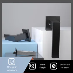 VERQNI MANIGLIE & ACCESSORI HRAB-258 Matte Black  Modern Rectangular Aluminium Interior Door Handle Lock Set