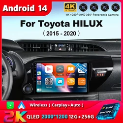 Android 15 Carplay Car Radio For Toyota HILUX REVO VIGO IMV 2016 2017 2018 2019 2020 Multimedia GPS Player Stereo 2Din Head Unit