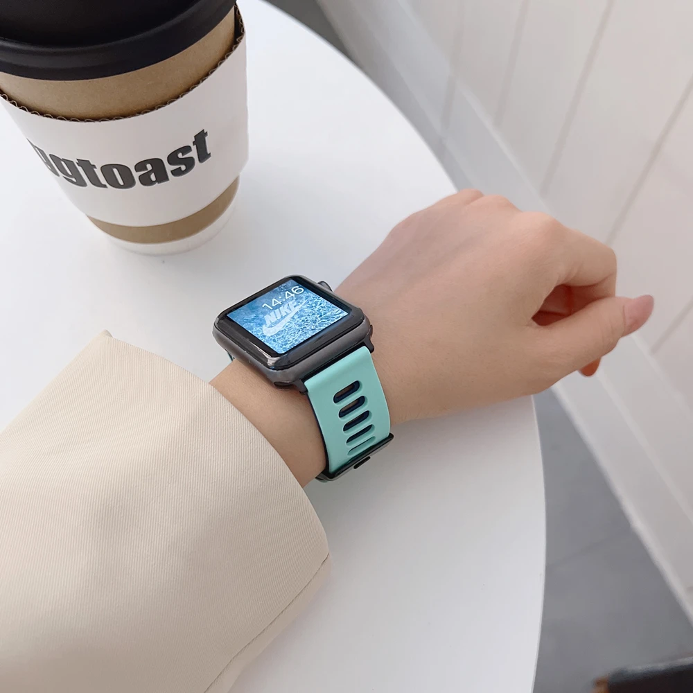 Strap For Apple Watch Band 46mm 44mm 49mm 45mm 40mm 41mm 38 42mm correa Breathable bracelet iwatch series 10 8 SE 7 6 5 9 Ultra