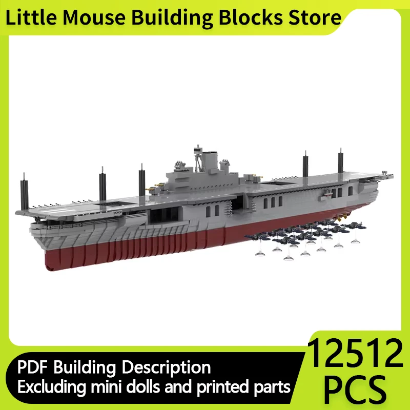 Military warship Model MOC Building Bricks Carrier Intrepid (CV-11) Modular Technology Gifts Holiday Assemble Children Toys Suit