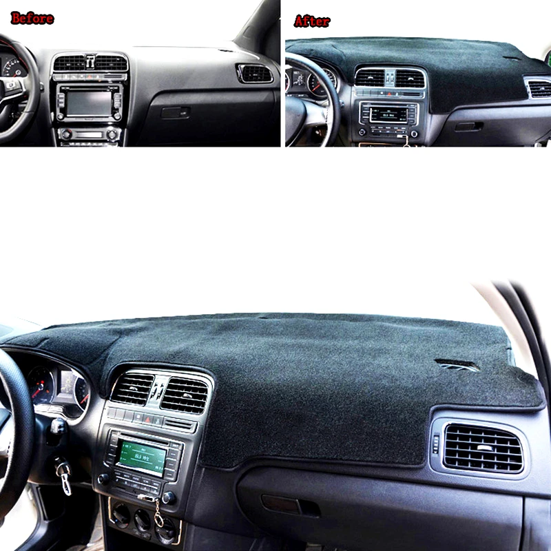 

Для Volkswagen VW POLO 2009 2010 2011 2012 2013 2014 2015 2016 2017 Стайлинг автомобиля Чехол на приборную панель Коврик Dashmat Солнцезащитный ковер