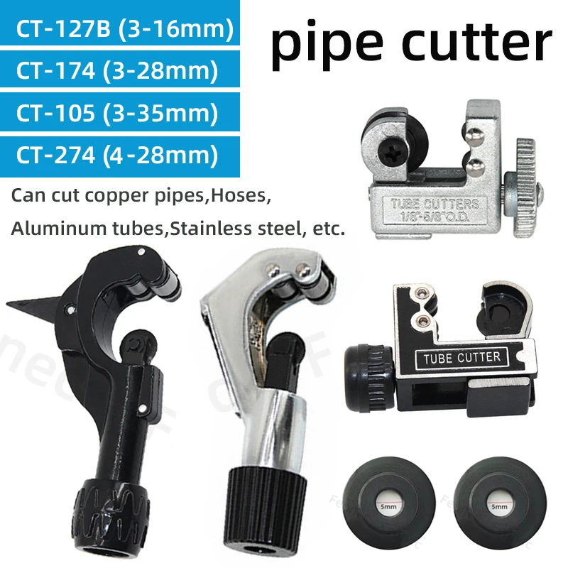 Cortador de Tubos tipo Rolamento Dispositivo Manual Rotativo Pvc ar Condicionado Tubo de Cobre Aço Inoxidável Ferramenta de Corte de Tubos Corrugados