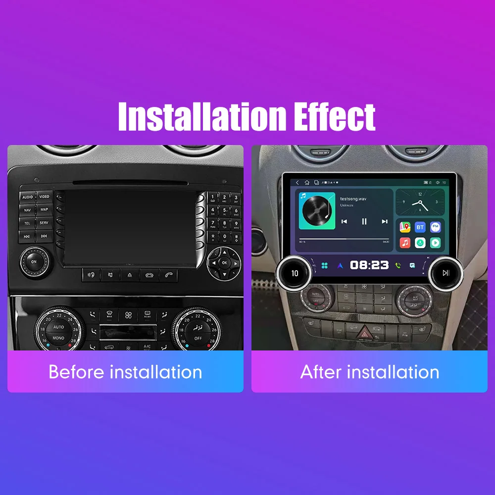 11.8 Inch 2K Double Knobs 2 Din Car Radio For Honda Ml W164 2002-2005 Car Radio DVD Multimedia Video Player Android Auto Carplay