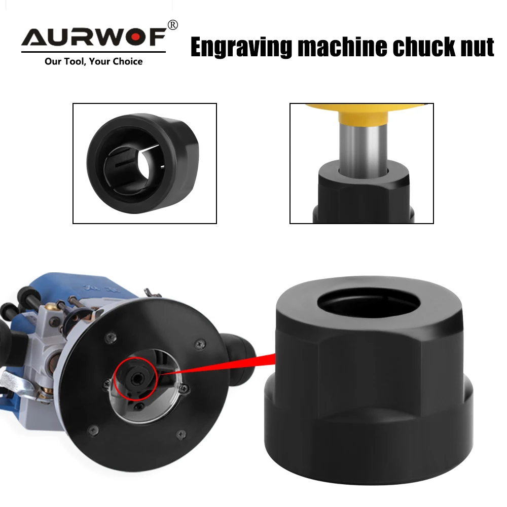 

1 pc 12mm or 12.7mm Engraving machine chuck nut Electric Router Milling Cutter Accessories Conversion handle CLMM2013