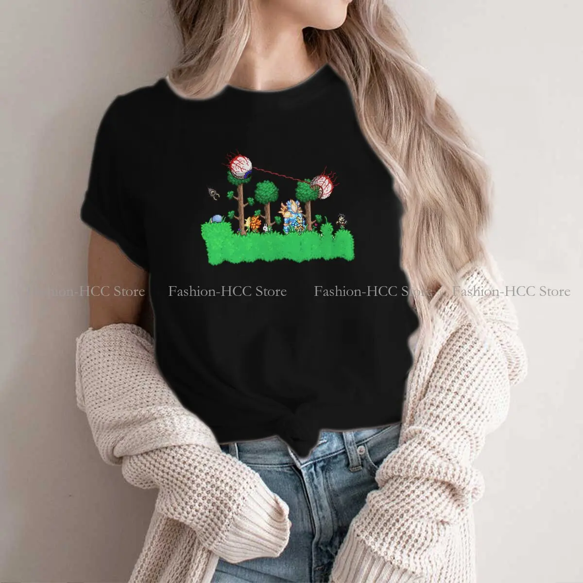 Classic Newest Polyester TShirts Terraria Momen Style Streetwear T Shirt O Neck