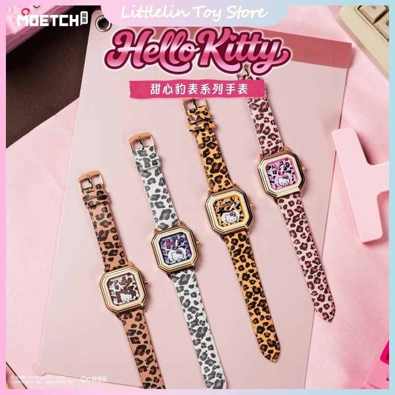 

New Genuine Sanrio Hello Kitty Sweetheart Leopard Print Series Wristwatch Blind Box Trendy Student Watch Ornament Birthday Gift