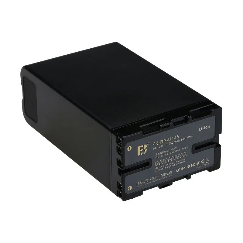 Rechargeable Camera Battery BP-U145| Recharger For Sony models using BP-U batteries, power supply, and top button display