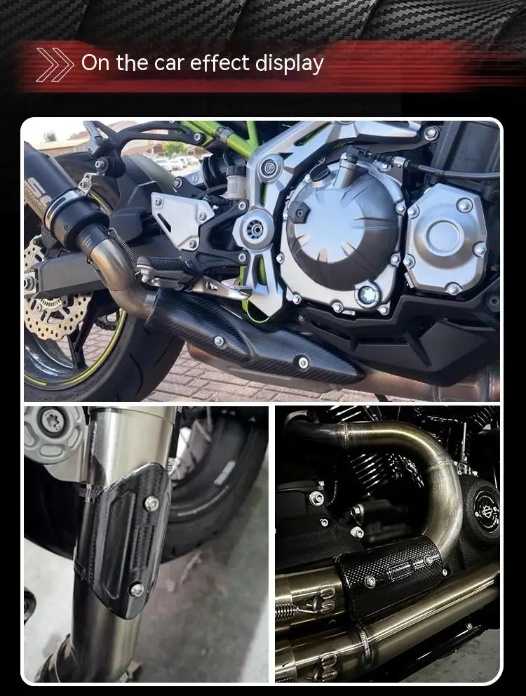 Motorcycle Accessories Exhaust Pipe Anti-Heat Cover Carbon Fiber Anti-Heat Shield Insulation Motorcycle Muffler Protector