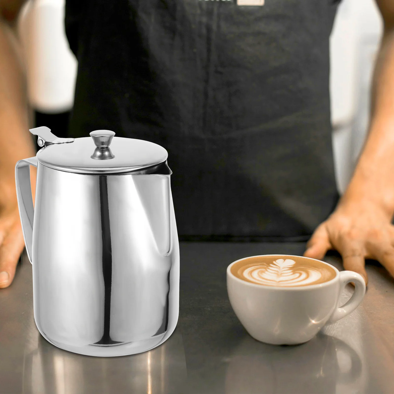 

2000Ml Milk Frothing Pitcher Stainless Steel Precision Spout Lid for Latte Art Espresso Frothing Jug Coffee Accessories
