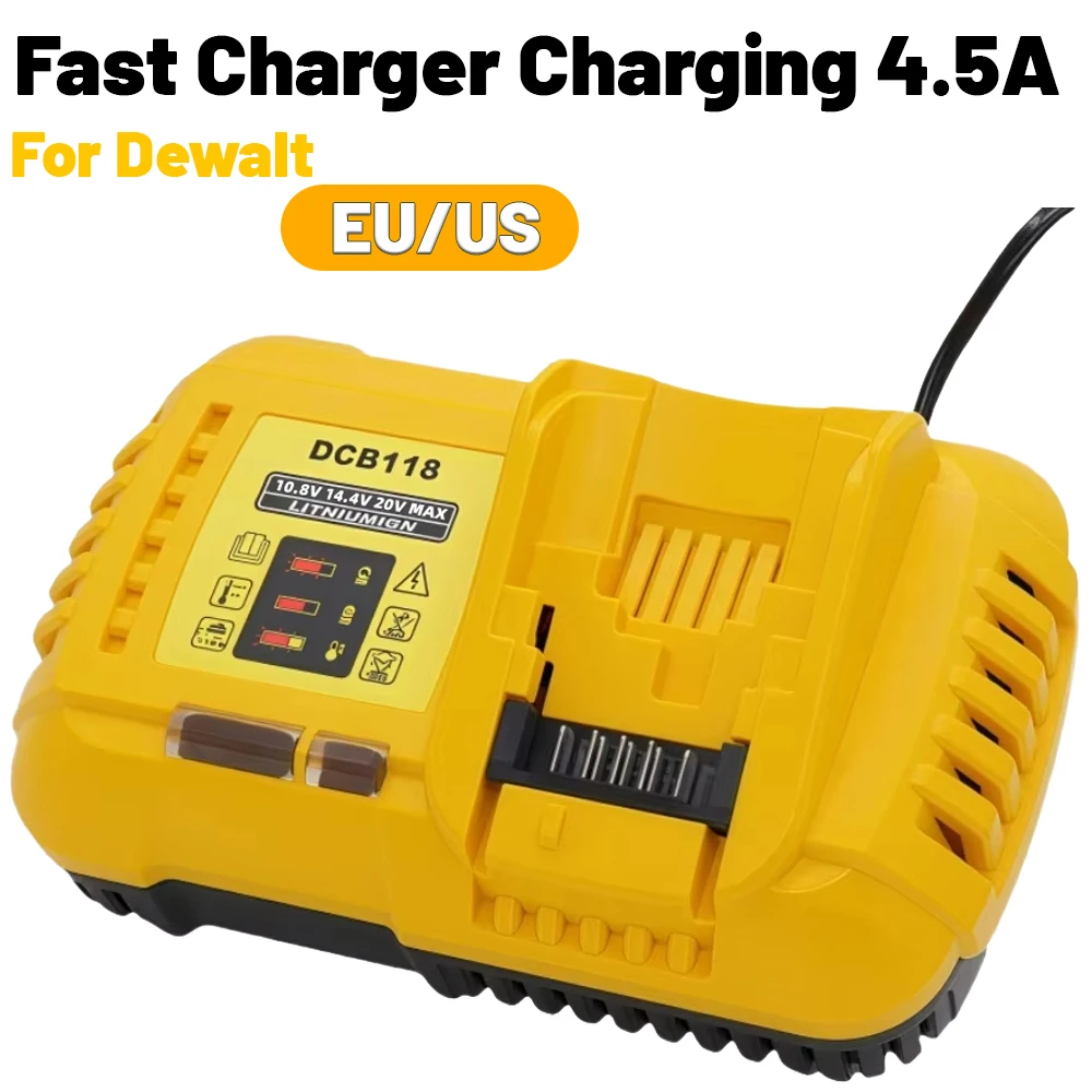 

DCB118 Lithium Battery Fast Charger Charging 4.5A For DeWalt 10.8V 12V 14.4V 20V Max 60V Battery DCB101 DCB200 DCB140 DCB105