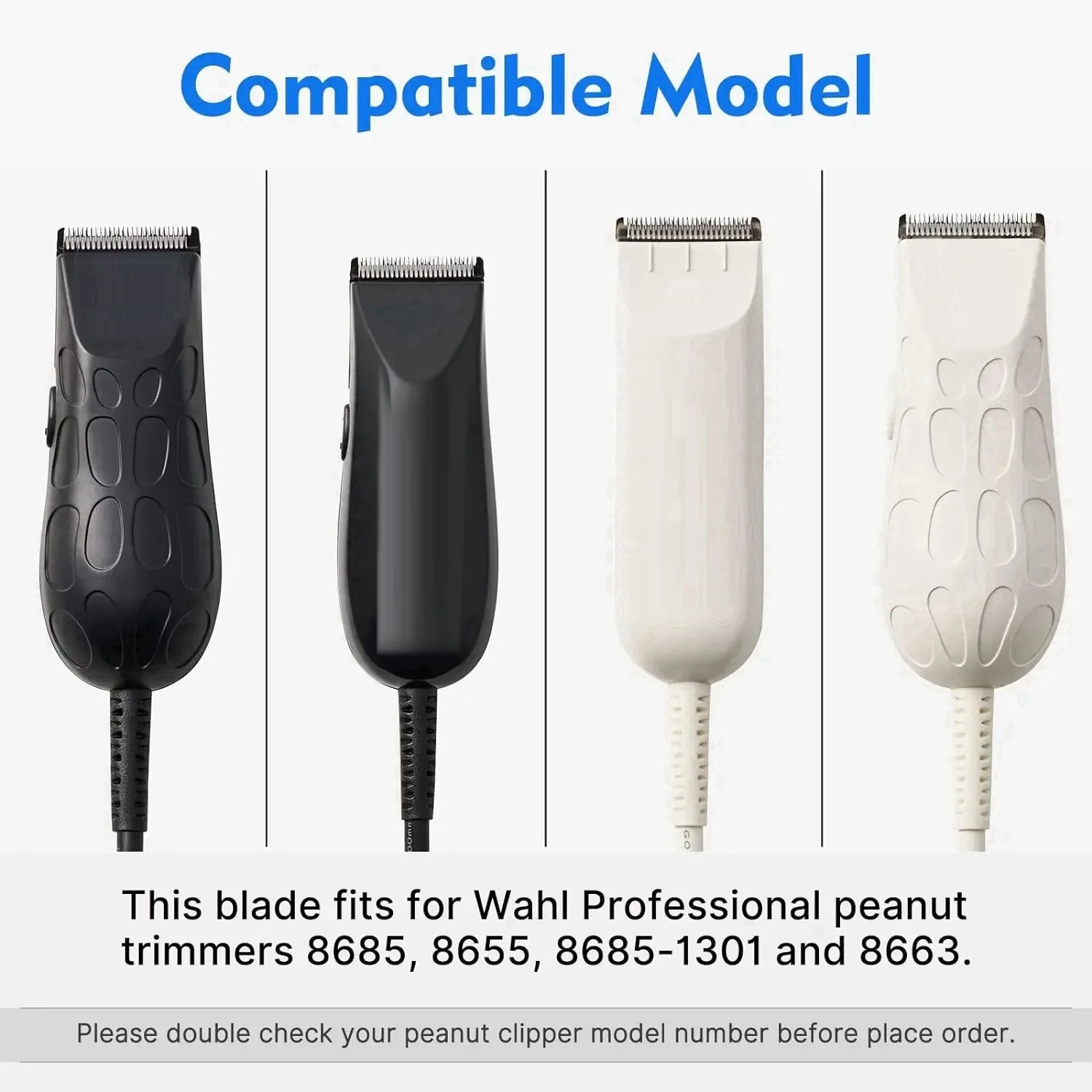 Professional Peanut Snap On Replacement Clipper Trimmer Blades Compatible with Wahl Professional Peanut Hair Clipper Trimmer