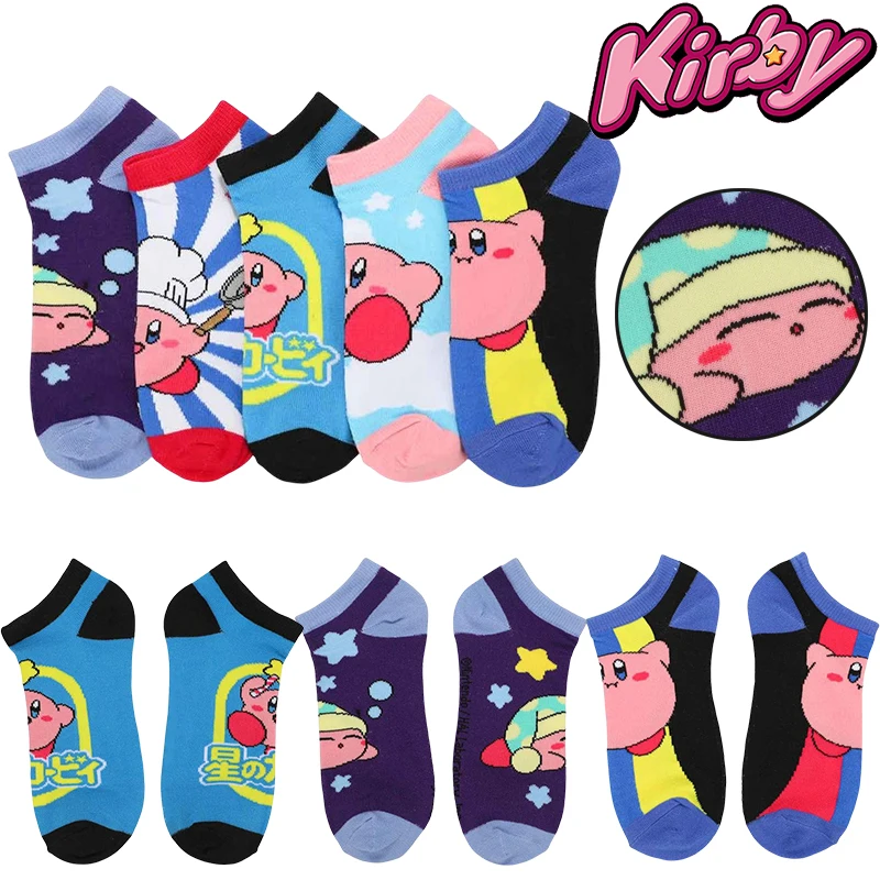 

Kirby Cartoon Short Socks Anime Spring Summer Breathable Casual Men Women Cotton Boats Socks Boys Girls Ankle Sock Birthday Gift