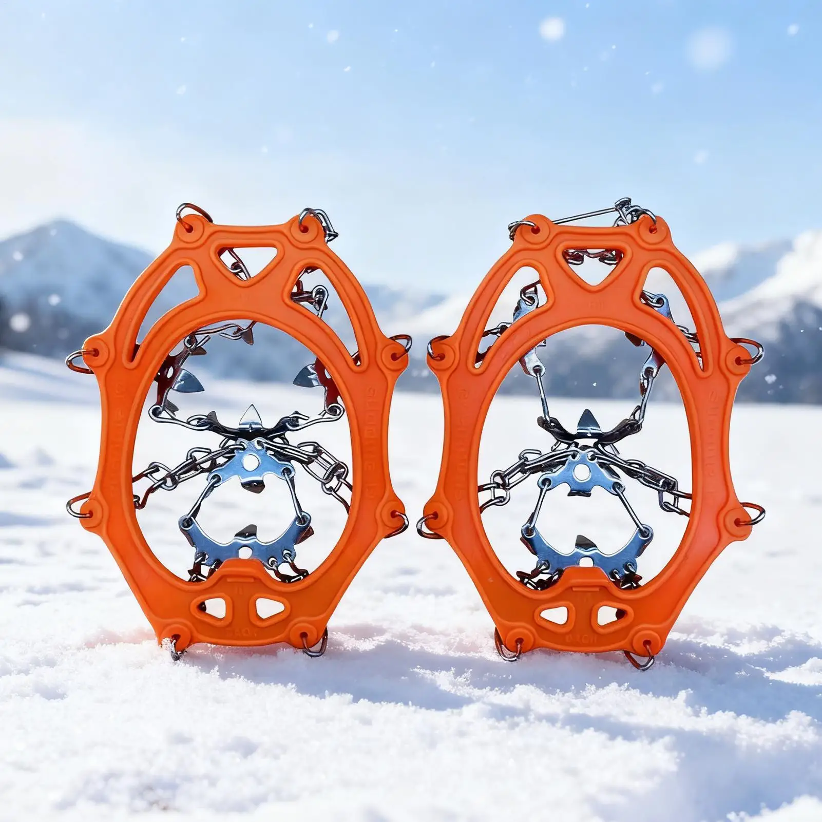 

19-Tooth Winter Hiking Climbing Anti-Slip Ice Cleats Stainless Steel Snow Crampons Heavy Duty Traction Spikes For Shoes & Boots