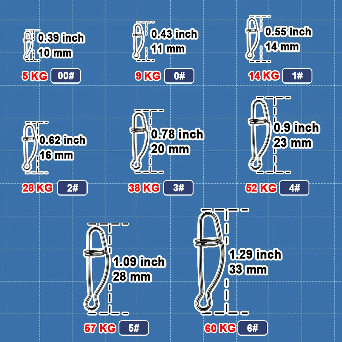 Fishing Snap 50~200Pcs Cross Lock Snaps Swivel Fishing Clip Stainless Steel Saltwater Lure Connector Bass Fishing Duo-Lock Clips