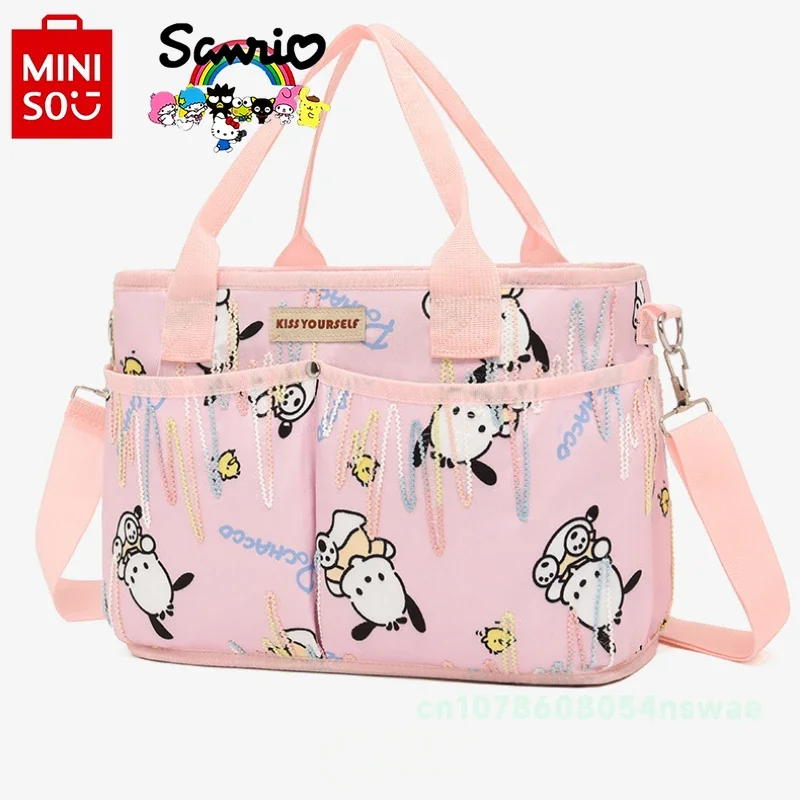 MINISO Big Ear Dog New Portable Baby Bag Multifunctional Fashion One-shoulder Messenger Baby Bag Large Capacity Diaper Bag