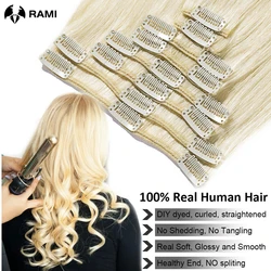 7Pcs Clip In Human Hair Extensions Natural Straight Hair Extensions 100% Human Hair Hairpieces For Women12-26Inch Remy Hair Weft