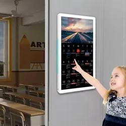 Wall Mount Lighted Touch Screen Display Support Google Calendar Android 11 Touchscreen Monitor With Google Play Store