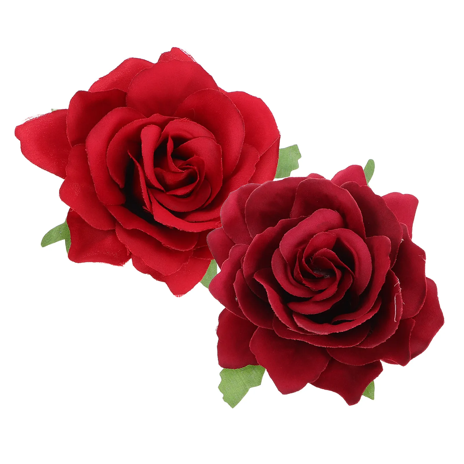 

2Pcs Red Rose Flower Hair Clips Elegant Hairpins Party Wedding Bridal Hair Accessories Floral Brooch Pins for Women