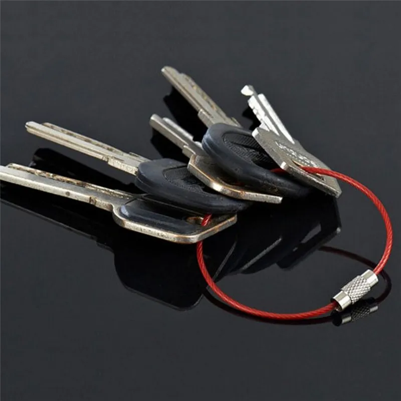 5pcs/10pcs Stainless Steel Key Chain Rings Wire Keychain Cable Rope Key Holder Keyring Tag Rope Tool Parts