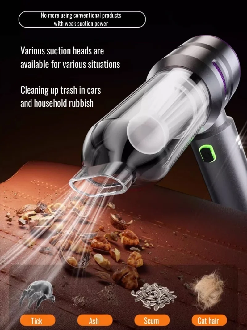 Car vacuum cleaner portable large suction car home dual-use multi-function blowing suction all-in-one car vacuum cleaner