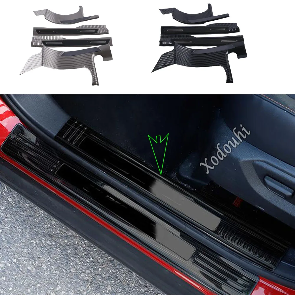 Car Stainless Steel Pedal Door Sill Scuff Plate For Mitsubishi Eclipse Cross 2017 2018 2019 2020 2021 Inner Built Threshold 4pcs