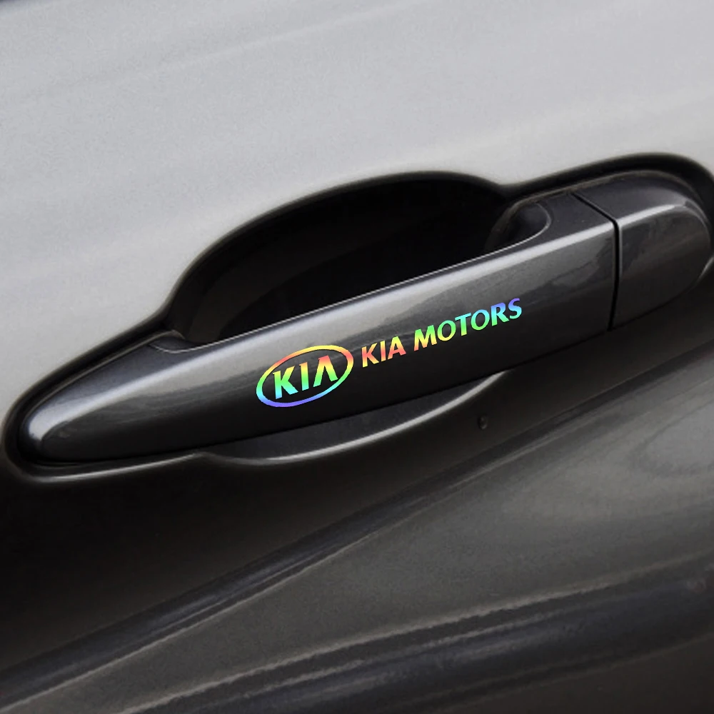 4PCS Car Styling Door Handle Sticker Auto Decorative Decal For Kia Sportage Rio Sorento Soul Ceed Forte Cadenza Cerato Picanto K