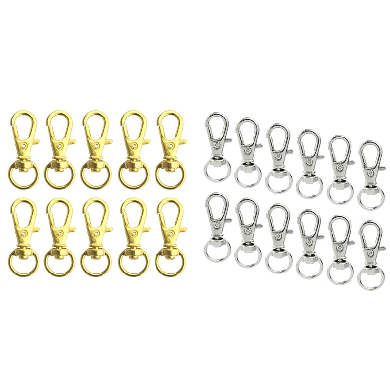 

50 Pcs Swivel Clasps Lanyard Snap Hook,Metal Swivel Lanyard Snap Hook Lobster Claw Clasp