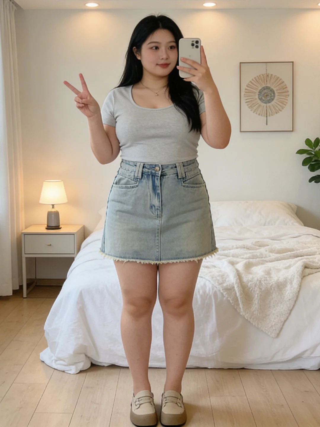 

Новая летняя джинсовая юбка А-силуэта с высокой талией для женщин больших размеров, с рваными краями, в корейском повседневном стиле, для фигуры типа «груша»