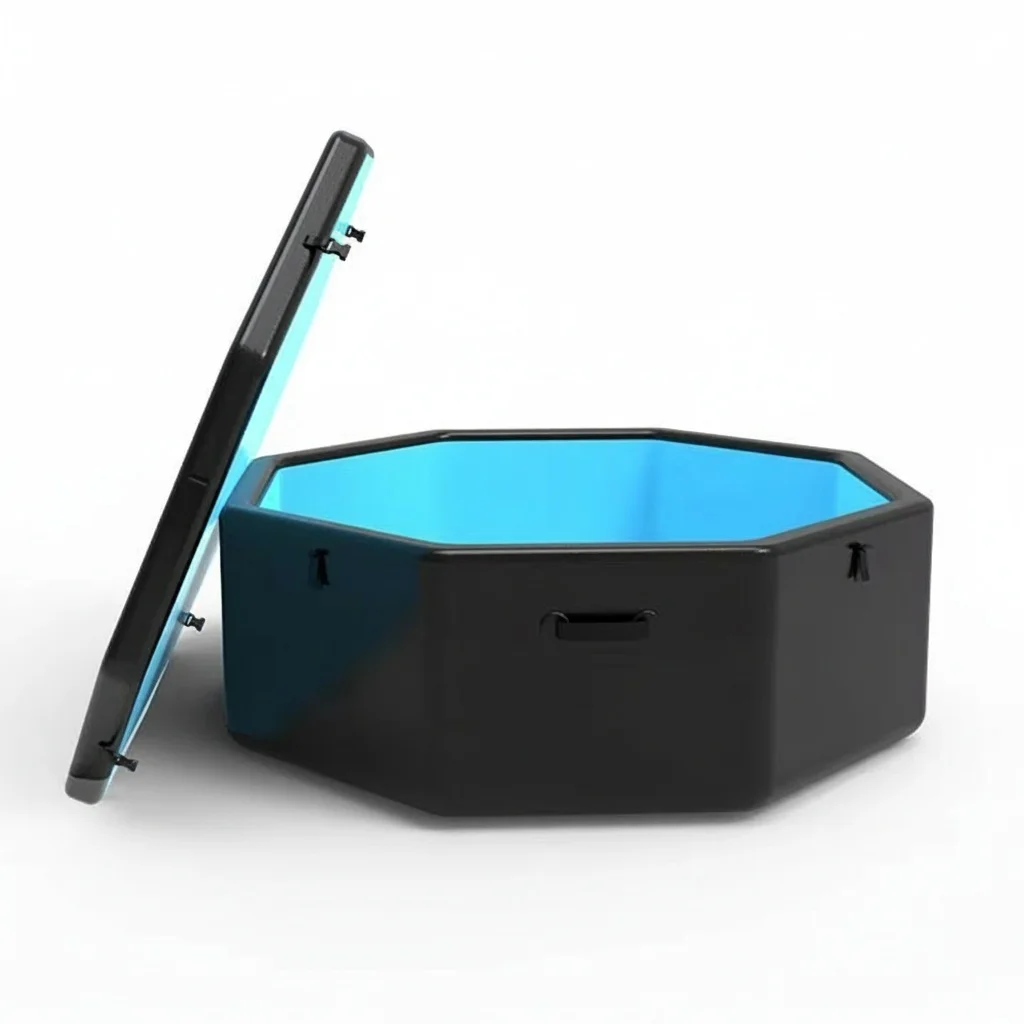 

Inflatable Cold Plunge, 2 Person Drop Stitch Fabric, Portable Ice Bath, Octagon Shape Outdoor Spa Tub, Sports Recovery