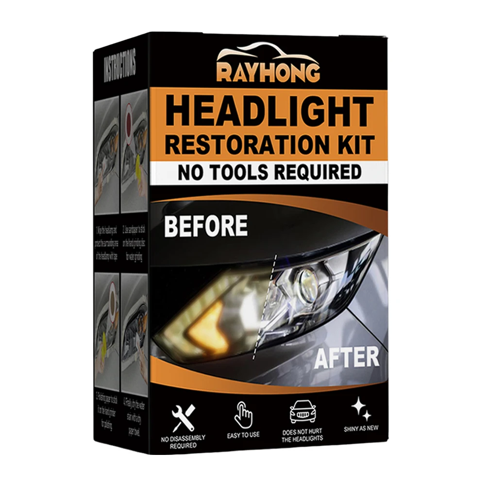 Car Headlight Restoration Set Headlight Cleaner Restorer Kit Headlight Yellowing Repair Set for Car Taillight Headlight