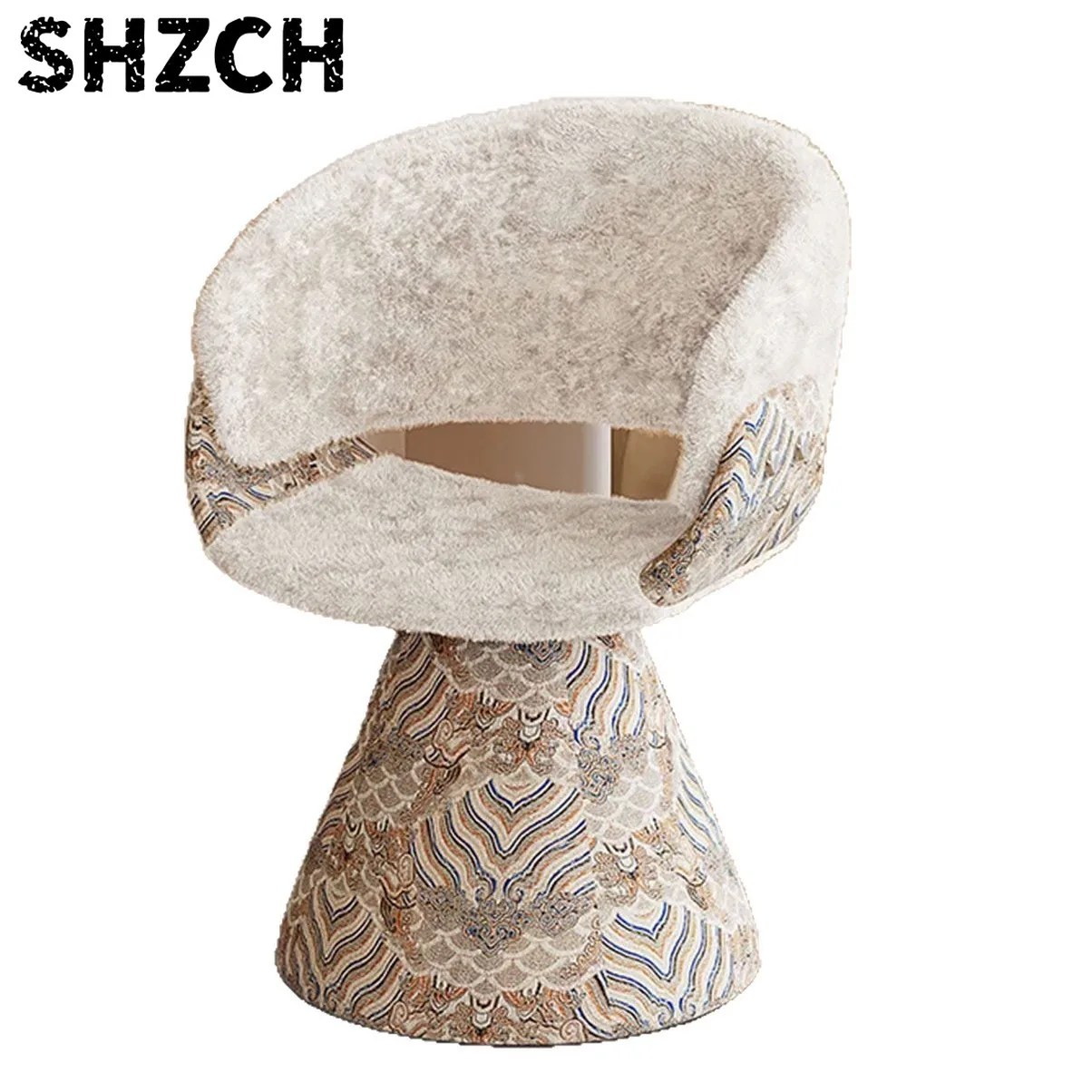 Mid-Century Vanity Stool with Backrest Swivel Makeup Chair for Bedroom Closet Dressing Room Home Decor