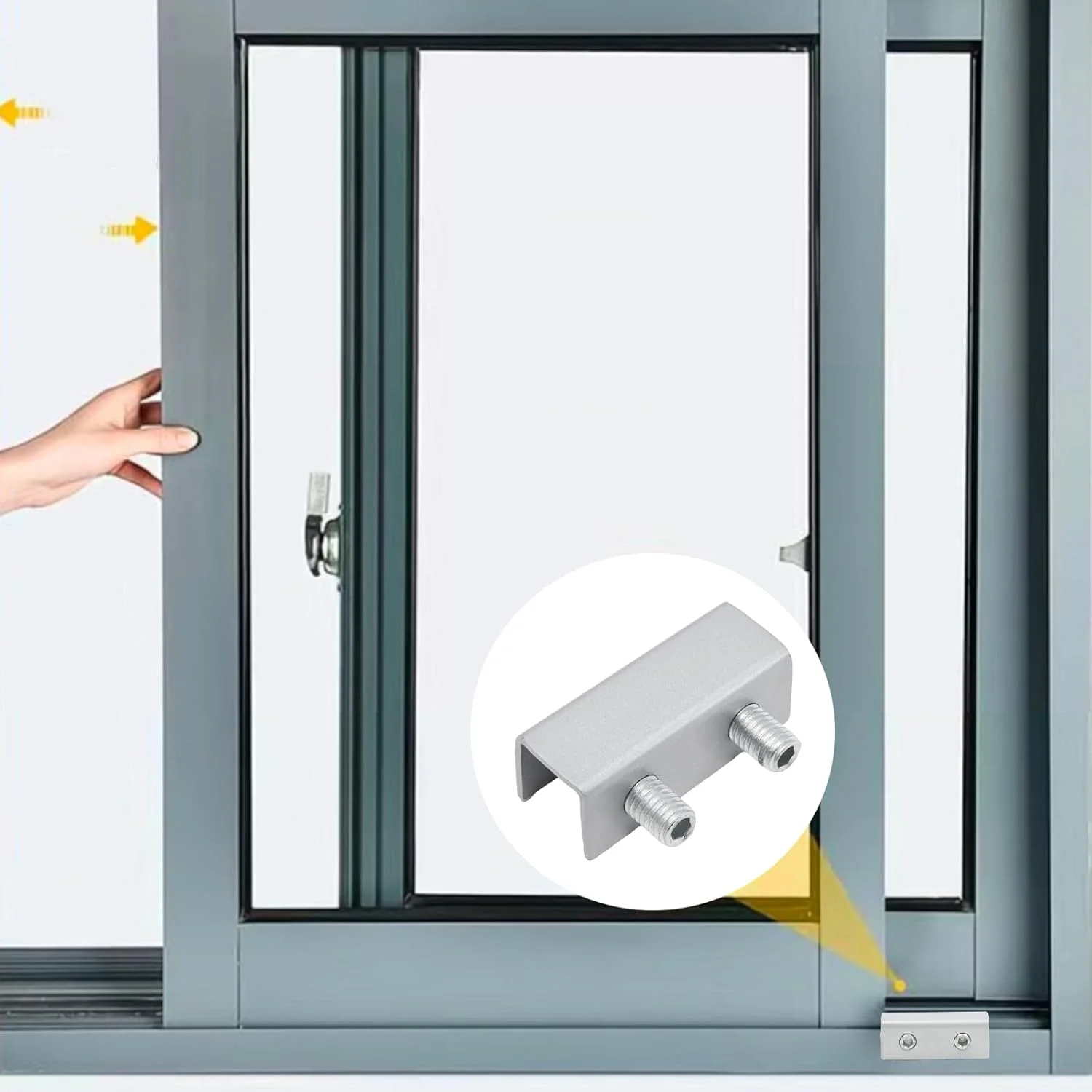 Window Locks,Sliding Security Window Lock with Key for Vertical & Horizontal Sliding Windows & Doors, Adjustable Window Locks