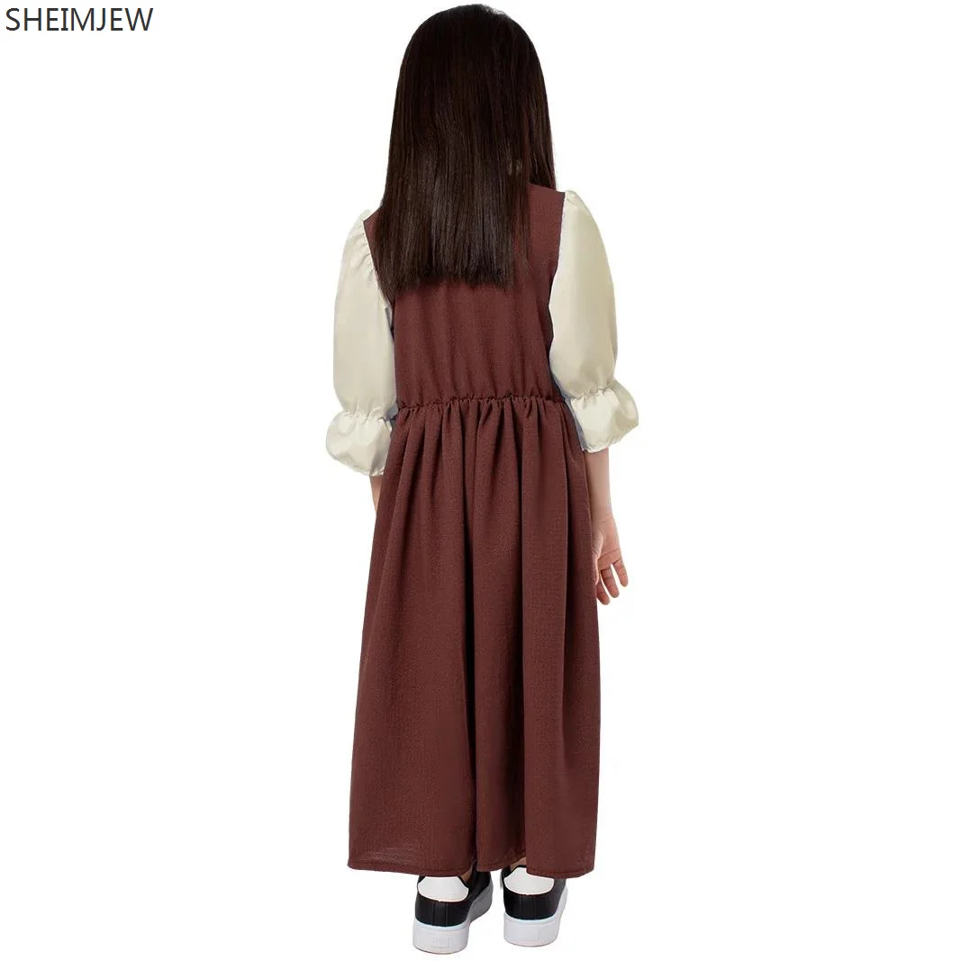 جديد ريترو القرون الوسطى قصر نمط تأثيري ملابس الأطفال دور اللعب فستان طويل مرحلة الأطفال الأداء سلسلة جديدة فستان #5