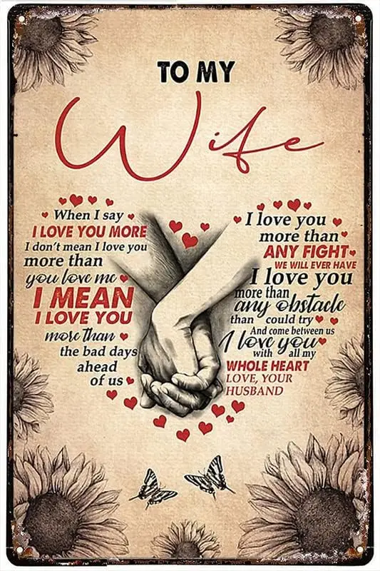 8X12 IN To My Dad Vintage Tin Sign To My Wife When I Say I Love You More Vintage Tin Signs Indoor & Outdoor Home Bar Coffee