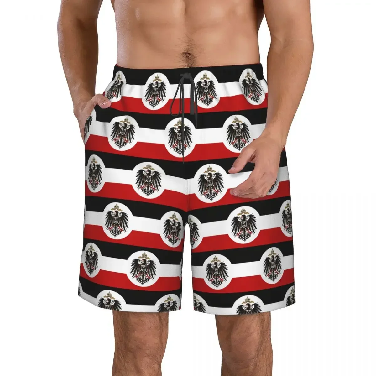 Iron Eagle Reich Large Empire German 5 Trunks Beach Board Shorts Casual Quick Dry Swim Summer Men Pants