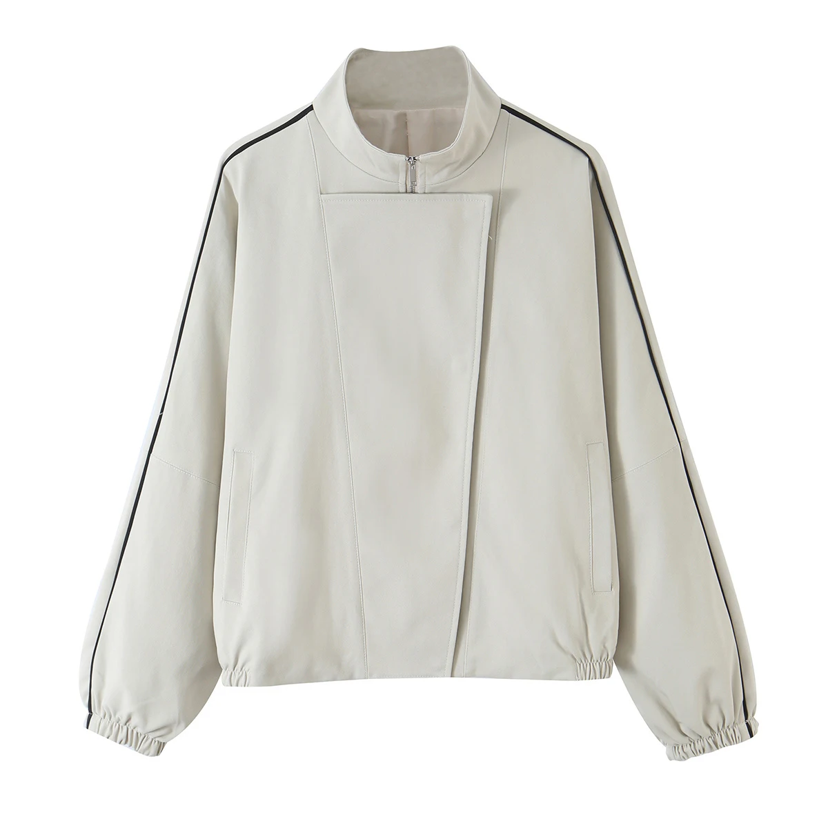 European and American style 2026 autumn new product women's stand up collar versatile trimmed pilot jacket jacket jacket