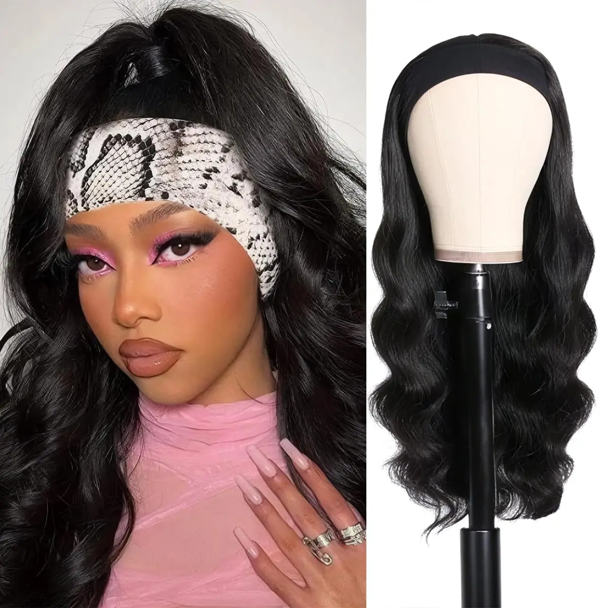 

18-32 Inch HeadBand Wig Human Hair 180% Density Brazilian Body Wave Human Hair Wigs Remy Full Machine Made Wig For Black Women