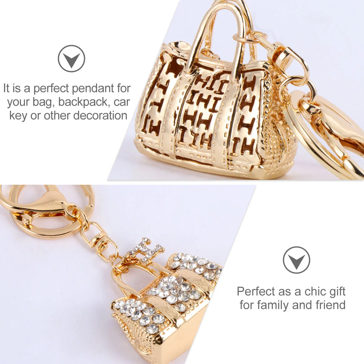 Key Chain Ring Bracelet Rhinestone Wallet Accessory Metal Keychain Elasticity Miss